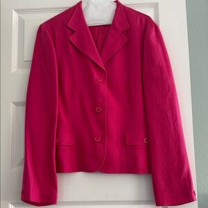 Talbots Women's Pink Irish Linen Blazer